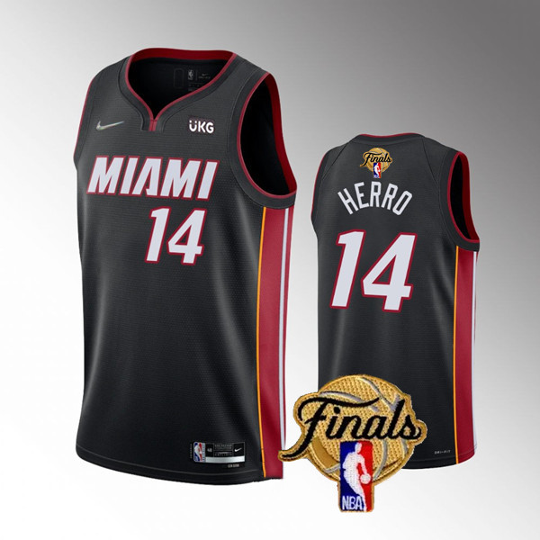 Men's Miami Heat #14 Tyler Herro Black 2023 Finals Icon Edition Stitched Basketball Jersey Men's Miami Heat #14 Tyler Herro Black 2023 Finals Icon Edition Stitched Basketball Jersey